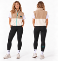 Black TREK high-rise leggings with pockets for women, front and back view